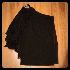 One sleeve little black dress